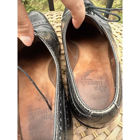 Allen Edmonds Men’s Sanford Dress Shoes Size 9 Leather Made In USA Black - Picture 12 of 15